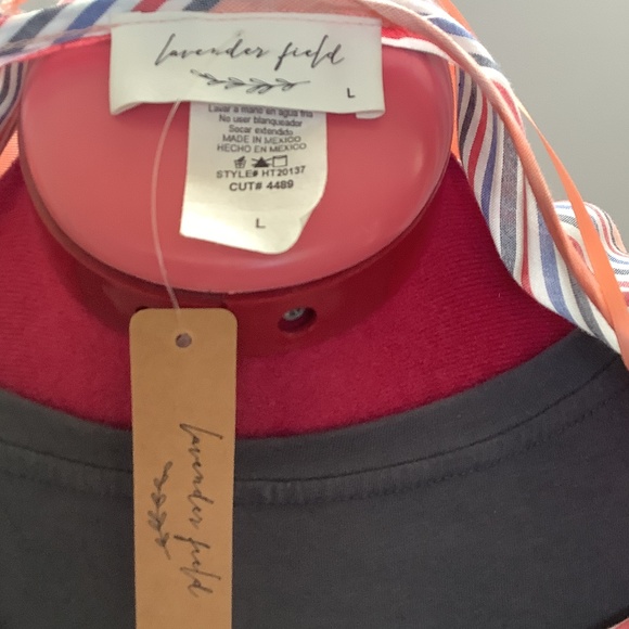 Lavender Field Boho Festival Tie Front Stripe NWT Stripe Multi Bell Sleeves - Picture 5 of 6